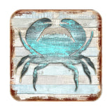 Crab Coastal Wooden Cork Coasters Gift Set of 4 by Nature Wonders - Coastal Sea-Life Decor - 8198511-9C-S4