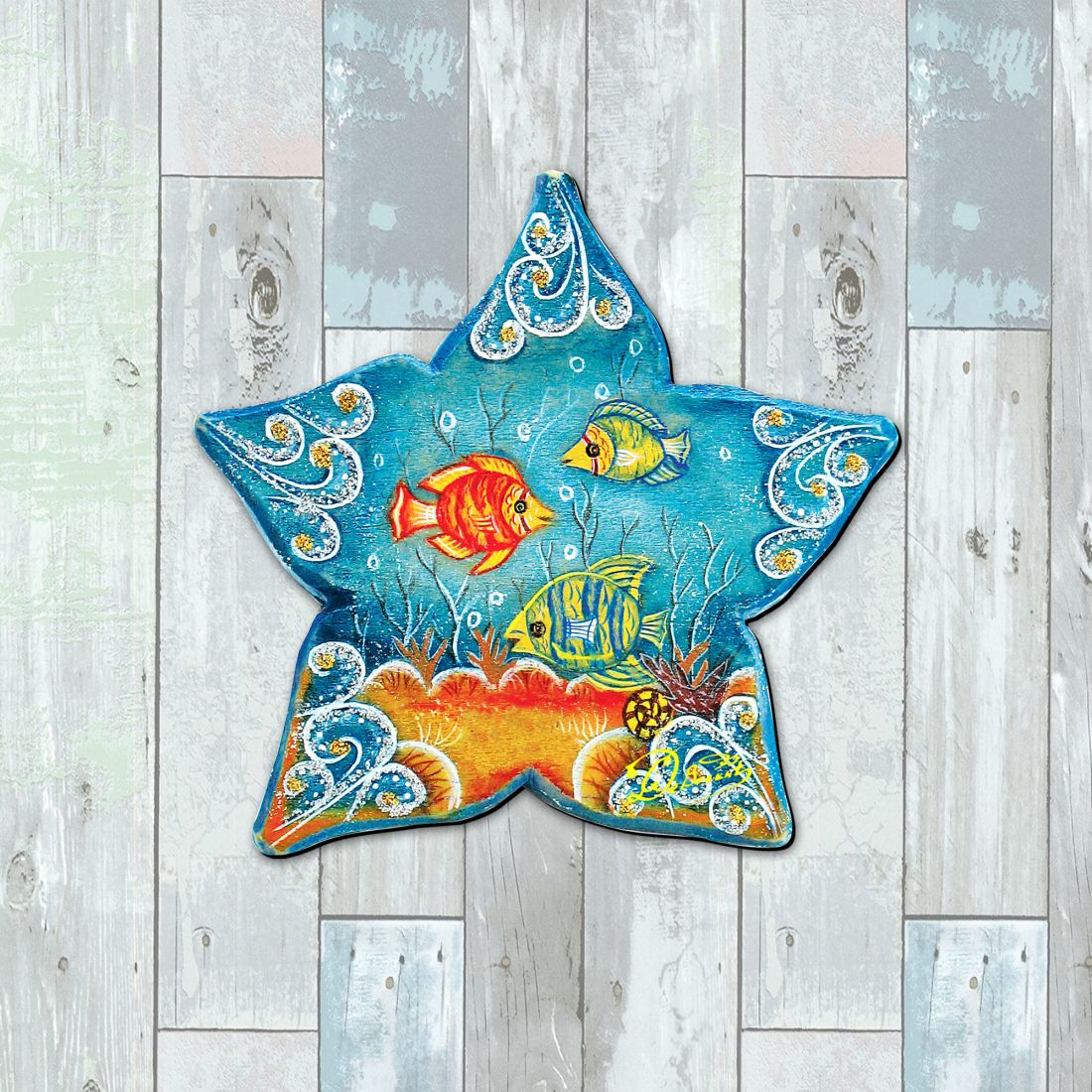 Decoración para puerta de casa de playa con estrellas de mar de G. DeBrekht - Decoración costera navideña - 8126151H