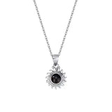 Female Sunflower Photo Projection 925 Pure Silver Necklace - Lootquake
