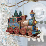 Christmas Train Wooden Ornaments by G. Debrekht - Christmas Decor - 8100198-2
