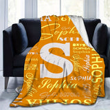 1pc Personalized Name Flannel Blanket - Cozy & Warm, Customized with Your Letters - A Perfect Commemorative Gift for Loved Ones, Ideal for Napping, Camping, & Travel Adventures