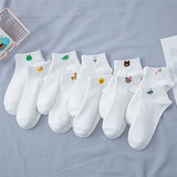 10 Pairs Cartoon Animal Print Socks, Cute & Breathable Short Socks, Women's Stockings & Hosiery