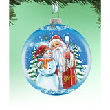 Christmas Workshop Glass Ornament Limited Edition by G. DeBrekht - Christmas Santa Snowman Decor - 73888