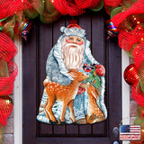 Decoración navideña para puerta "Tesoro invernal" de G. DeBrekht - Decoración navideña de Papá Noel y muñeco de nieve - 8114500H