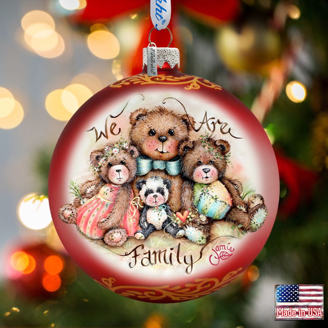 Adorno de cristal "Somos la familia de los osos" de Jamie Mills-Price - Decoración navideña - 71207-7703