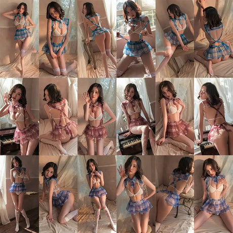 Erotic Lingerie Mesh Jk Uniform Set - Lootquake