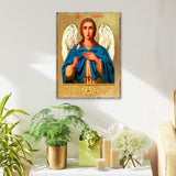 Icono religioso cristiano sagrado de madera chapado en oro - Decoración inspiradora - 85040