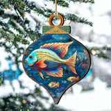 Holiday Coastal Ornaments - Exotic Fish Wooden Ornaments by G. Debrekht Coastal Holiday Decor - 8688179