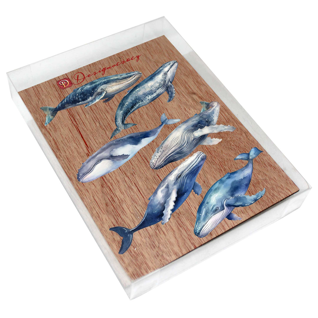 Coastal Giants Humpback Whales Decorative Wooden Magnets Set of 6 by G. Debrekht - Wildlife Decor - 8090103G-S6