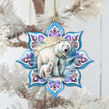 Adornos de madera con forma de copo de nieve de oso polar de G. Debrekht - Decoración de vida silvestre - 8688408