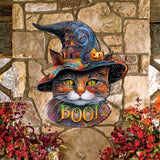 Halloween Cat in a Hat Holiday Door Decor by G. DeBrekht - Halloween Decor - 8652792H