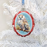White Owl Mercury Glass Ornaments by G. Debrekht - Wildlife Holiday Decor - 776002