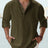 Men's Linen Stand-up Collar Long Sleeve T-shirt Loose Undershirt - Lootquake