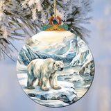 Adornos de madera de oso polar con cachorro de G.Debrekht - Decoración navideña con temática de vida silvestre - 870048