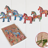 Danish Horses Decorative Wooden Clip-on Ornaments Set of 6 by G. Debrekht - Love Family Decor - 8090075C-S6