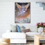 Ángel de nieve de fantasía, arte mural de madera de Josephine Wall - Decoración de fantasía - 852151-JW