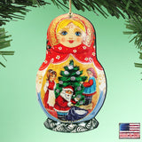 Night Before Christmas Matreshka Wooden Ornaments by G. DeBrekht - Christmas Decor - 8110734