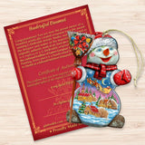 Adornos de madera de Papá Noel en el cielo nocturno de G. DeBrekht - Decoración navideña de muñeco de nieve de Papá Noel - 818158