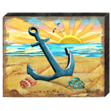 Decorated Anchor Wooden Wall Art - Coastal Holiday Decor - 8198521-2B