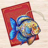 Nautical Christmas Ornaments - Oceanic Opal Fish Wooden Ornaments by G. Debrekht Coastal Holiday Decor - 8688302