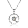 925 Silver Circle Pendant Projection Of Love - Lootquake