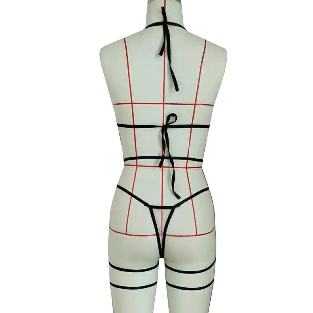 Sexy Lingerie Lace Hollow Sexy Lingerie Leg Straps Set - Lootquake