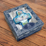 Love of Swans Cross Glass Ornament by G. DeBrekht - Nativity Holiday Decor - 758-012