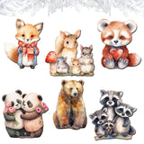 Forest Animals Decorative Wooden Clip-on Ornaments Set of 6 by G. Debrekht - Christmas Decor - 8090021C-S6