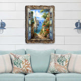 Arte mural con ventana de pueblo costero de G. DeBrekht Coastal Decor - 8492105W