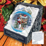 Hot Cocoa Magic - Frosty Fun Lg Glass Ornament by D. Gelsinger - Christmas Santa Snowman Decor - 73935-DG