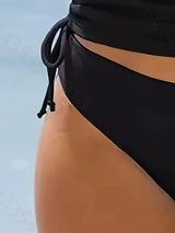 Women's Two-piece Casual Swimsuit P125 Black - Lootquake