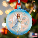 Serenity Angel Glass Ornament by G. DeBrekht - Nativity Holiday Decor - 73366