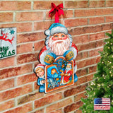 Christmas Night Christmas Door Decor by G. DeBrekht - Christmas Santa Snowman Decor - 8119173H