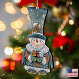 Old World Christmas Snowman Wooden Ornaments by G. DeBrekht - Christmas Santa Snowman Decor - 8116420