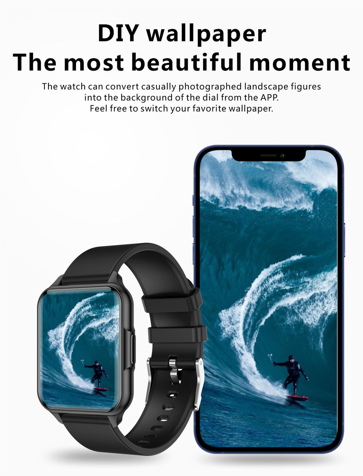 Waterproof Sports Watch Temp Heart Rate