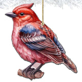 Adornos de madera con pájaros rojos del bosque de G.Debrekht - Decoración navideña con temática de vida silvestre - 8710005-1
