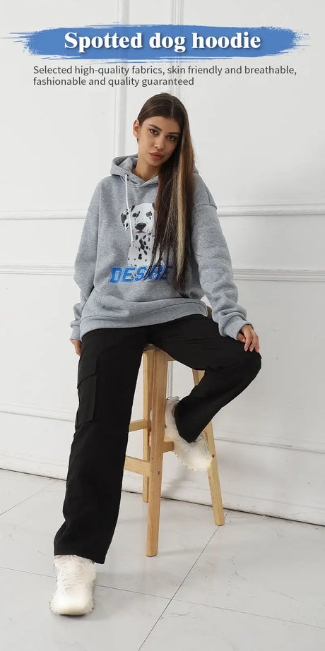 Women's Fashionable Casual Printed Long Sleeved Sweatshirt - Lootquake