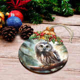 Adornos de madera de búho boreal de Alaska de G.Debrekht - Decoración navideña con temática de vida silvestre - 870022