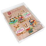 Easter Bunny Family Decorative Wooden Magnets Set of 6 by G. Debrekht - Easter Décor - 8090041G-S6