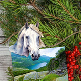 Juego de 3 adornos decorativos de madera con forma de caballo, de G. Debrekht - Decoración navideña - 8091039C-S3