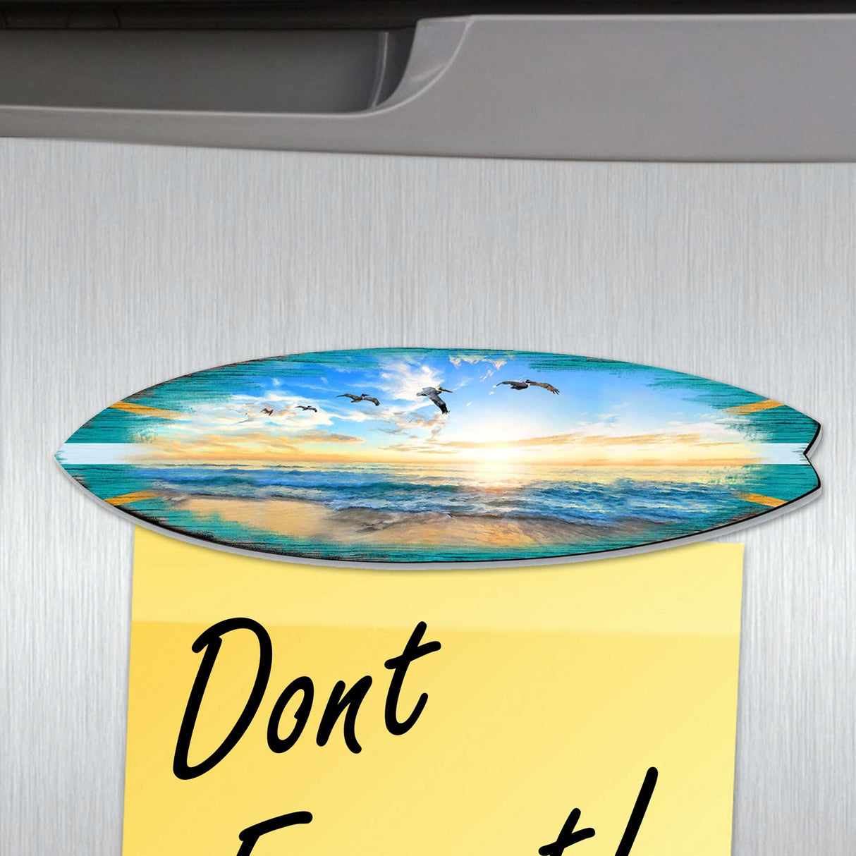 Juego de 6 imanes decorativos de madera con forma de tabla de surf de G. Debrekht - Decoración costera - 8090066G-S6