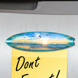 Juego de 6 imanes decorativos de madera con forma de tabla de surf de G. Debrekht - Decoración costera - 8090066G-S6