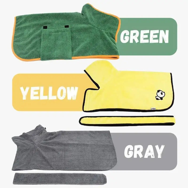Absorbent Pet Bathrobe With Waist-wrapped Microfiber - Lootquake