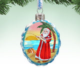 Flower Santa Mercury Glass Ornament by G. DeBrekht - Coastal Holiday Decor - 777361