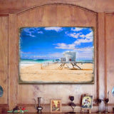 Torre de salvavidas de madera de Spady Beach, arte de pared costero de Nature Wonders - Decoración costera de vida marina - 95262B