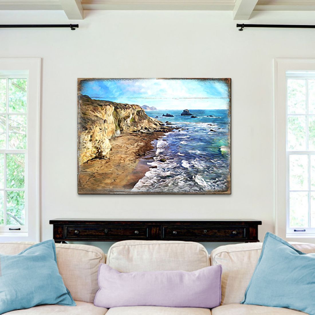 Beach Wood Wooden Coastal Wall Art by Nature Wonders - Coastal Sea-Life Decor - 95272B