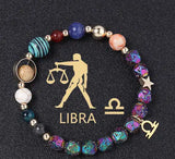 Natural Volcanic Rock Electroplating Twelve Constellations Bracelets - Lootquake