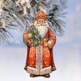 Santa's Tree of Joy Wooden Ornaments by G. Debrekht - Christmas Santa Snowman Decor - 8691418