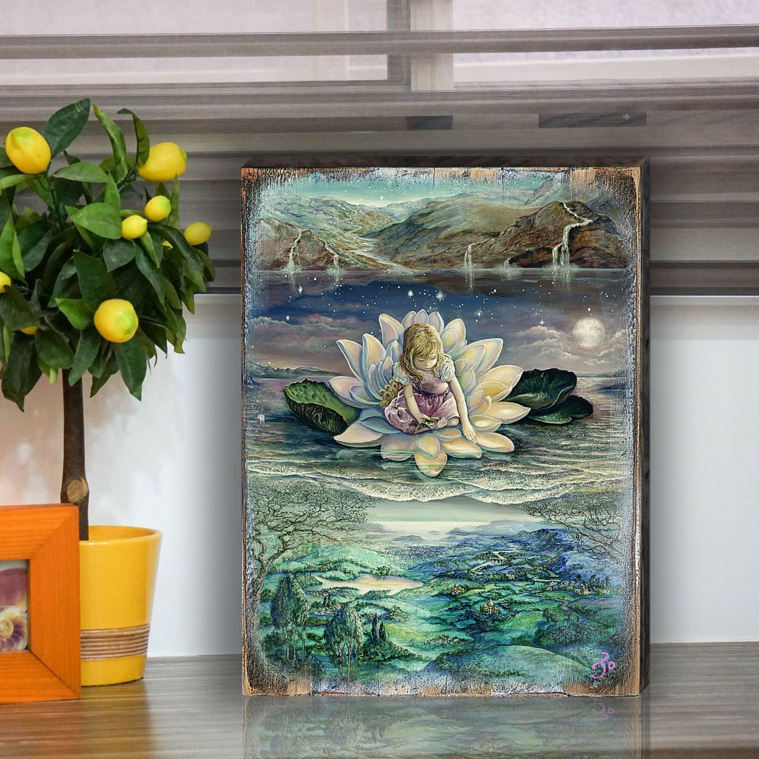 Arte mural de madera "Horizontes Fantasía" de Josephine Wall - Decoración Fantasía - 852146-JW