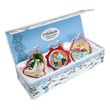 Juego de 3 adornos tropicales de vidrio de mercurio de G. DeBrekht - Decoración costera navideña - 770125S3